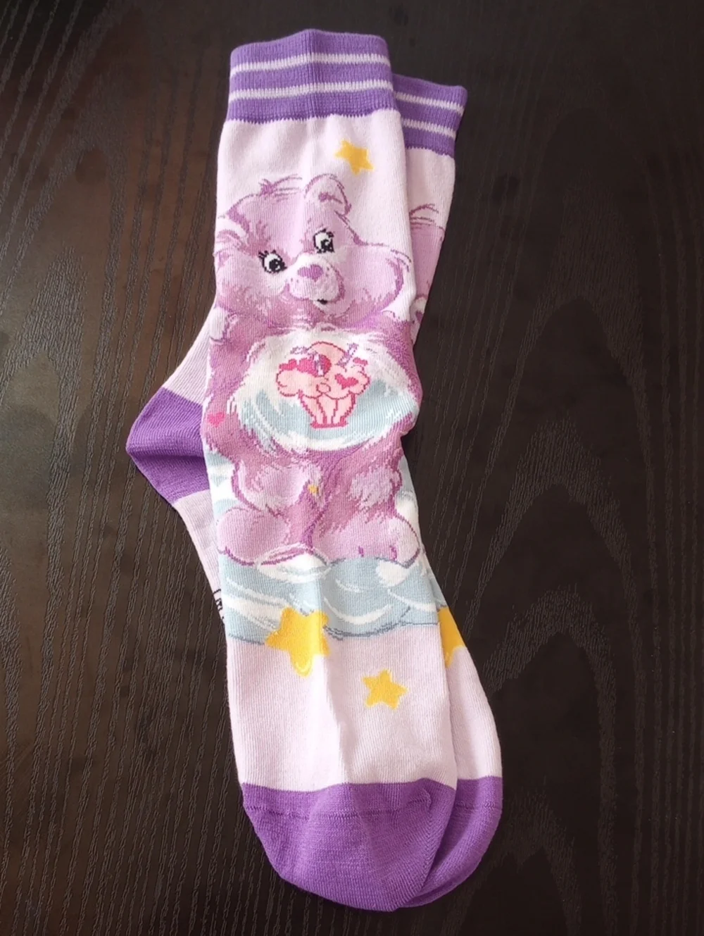 Purple Share Bear Care Bears Crew Mid-calf Socks
